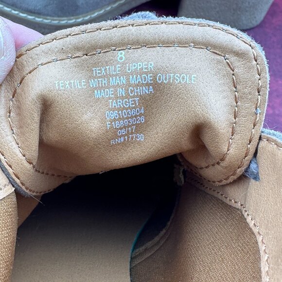 MERONA WOMEN'S FAUX SUEDE LACE-UP ANKLE BOOTIES IN TAUPE/TAN COLOR SIZE 8 - Picture 7 of 9